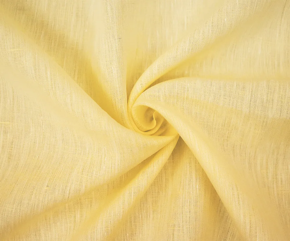 Yellow-White Spence Bryson Solid Slub Texture Irish Linen Woven Fabric