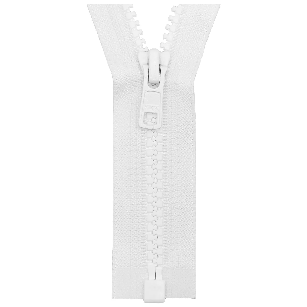 YKK Open End Zip - Medium Plastic | colour 501 White