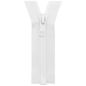 YKK Open End Zip - Medium Plastic | colour 501 White