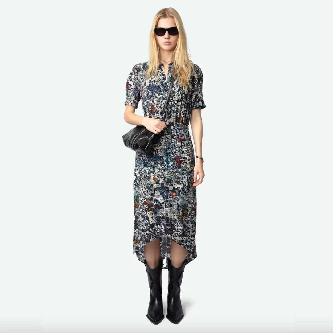 Zadig & Voltaire Rimaz Soft Butterflies Dress - Encre