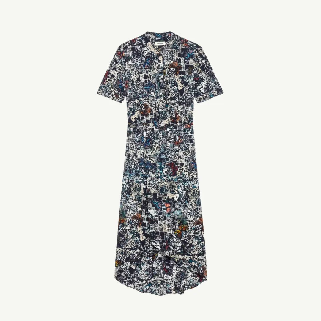 Zadig & Voltaire Rimaz Soft Butterflies Dress - Encre