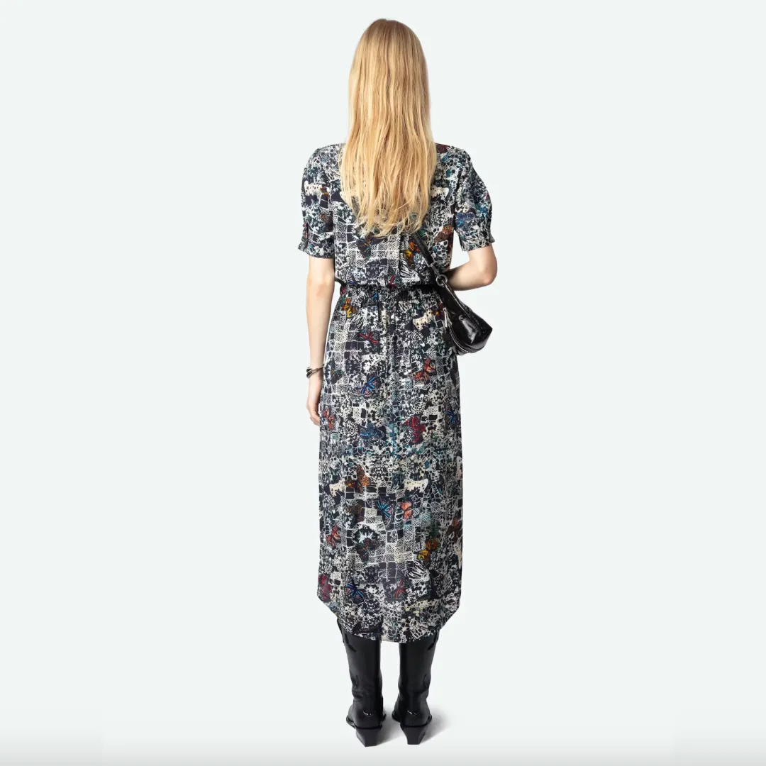 Zadig & Voltaire Rimaz Soft Butterflies Dress - Encre